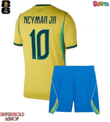 Brasilien Neymar Jr #10 Hjemmebanesæt Børn VM 2026 Kort ærmer (+ korte bukser)